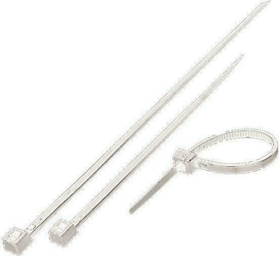 Eurolamp Pack of 100pcs White Plastic Cable Ties 150x3.6mm 147-54006