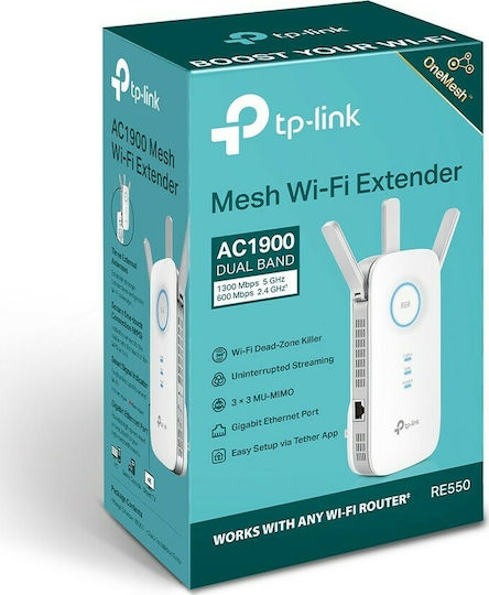 TP-LINK RE550 v1 Mesh WiFi Extender Dual Band (2.4 & 5GHz) 1900Mbps