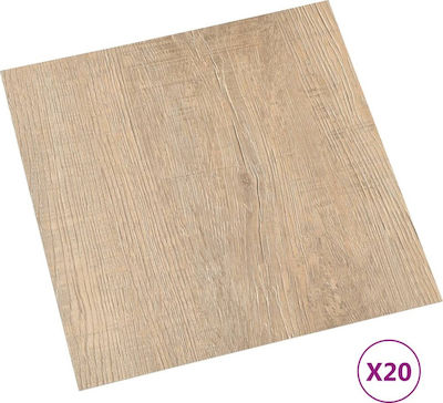 vidaXL Plastic Floor Set PVC with 20 Strips L30.5pcsxW30.5pcs Brown