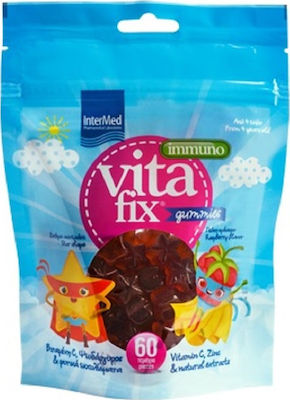 InterMed Vitafix Immuno Gummies Supplement for Immune Support 60 jelly beans Raspberry