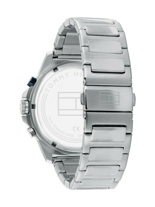 Tommy Hilfiger Harley Men's Watch 46mm Chronograph Battery with Silver Metal Bracelet