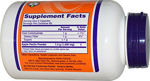 Now Foods Apple Pectin 700mg Ειδικό Συμπλήρωμα Διατροφής 120 κάψουλες