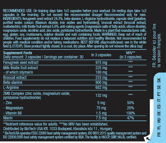 Biotech USA Black Test Libido & Testosterone Boost Supplement 90 caps