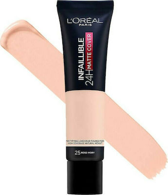 L'Oreal Paris Infaillible 24H Matte Cover Machiaj lichid 25 Rose Ivory 30ml