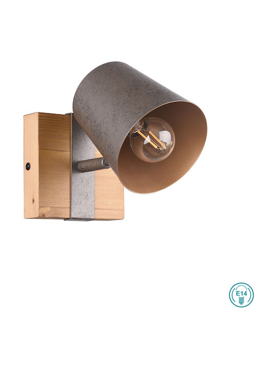 Trio Lighting Bell Μονό Σποτ με Ντουί E14 σε Γκρι Χρώμα