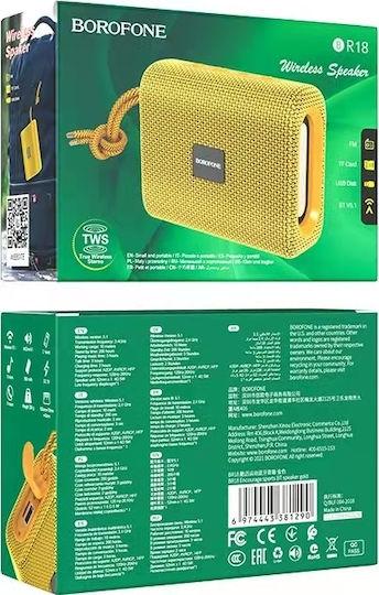 Borofone BR18 Sports Bluetooth Speaker 5W with Radio and Battery Life up to 2 hours Gold
