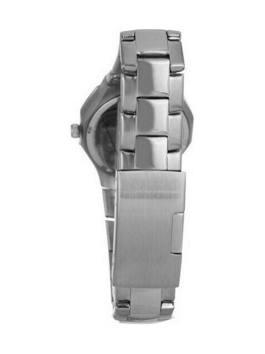 Justina Uhr mit Silber Metallarmband 11909A