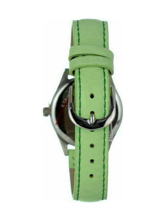 Justina Watch with Green Leather Strap 32560