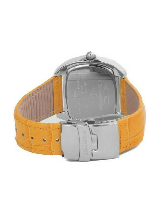 Chronotech Uhr mit Gelb Lederarmband CT2188LS-06