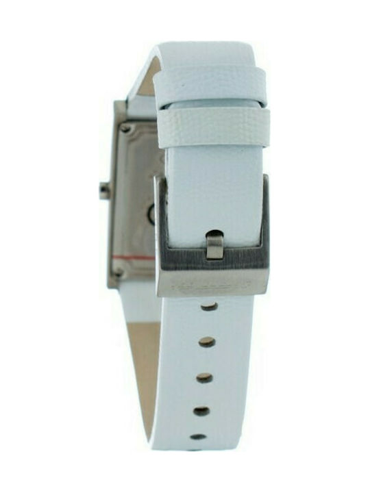 Chronotech Watch with White Leather Strap CT7880L-08