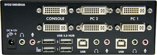 StarTech 2 Port Dual DVI USB KVM Switch with Audio & USB 2.0 Hub