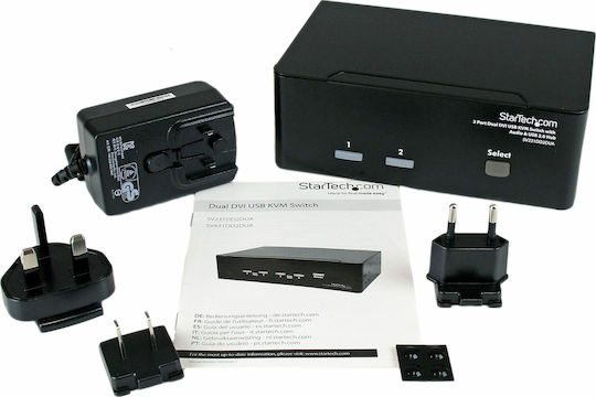 StarTech 2 Port Dual DVI USB KVM Switch with Audio & USB 2.0 Hub