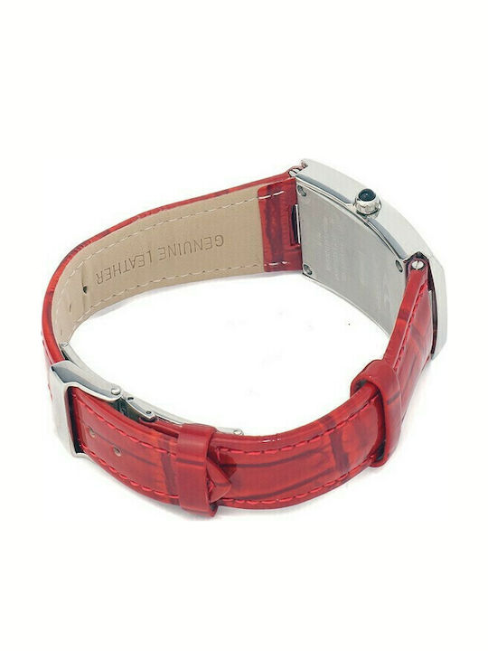Chronotech Damen Uhr mit Rot Lederarmband