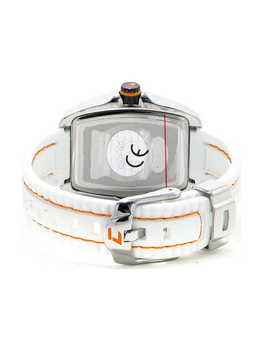 Chronotech Uhr mit Weiß Lederarmband CT7016LS-09