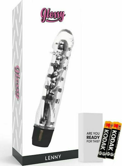 Glossy Lenny Vibrator Κλασικός Δονητής 14cm Black