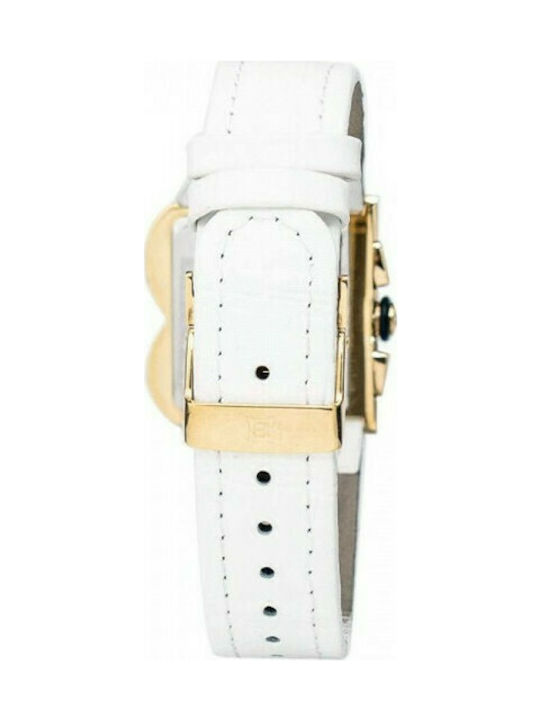 Laura Biagiotti Watch with White Leather Strap LB0002L-08Z