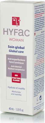 Biorga Hyfac Woman Soin Global Global Care Κρέμα Προσώπου για Ενυδάτωση & Ατέλειες 40ml