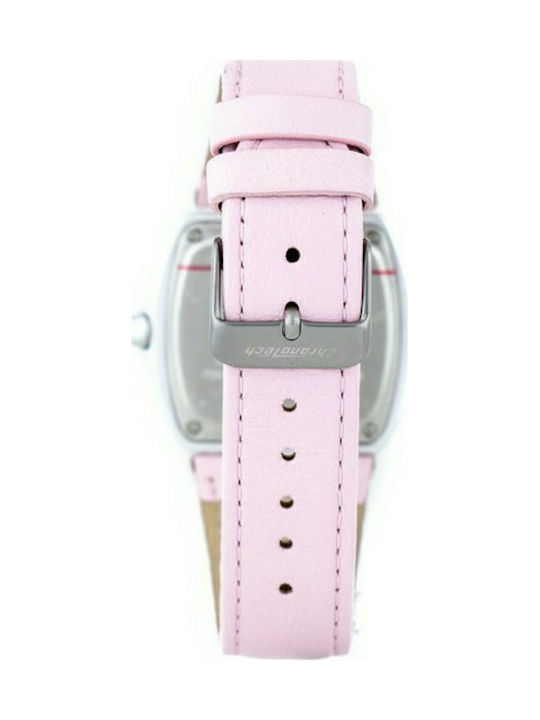 Chronotech Watch with Pink Leather Strap CT7305M-06