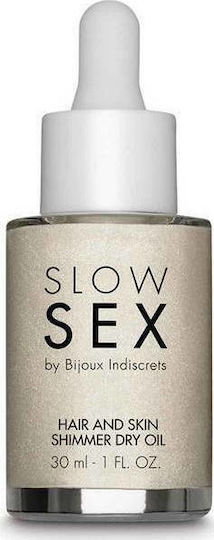 Bijoux Indiscrets Slow Sex Hair & Skin Shimmer Dry Λάδι για Μασάζ για Γυναίκες 30ml