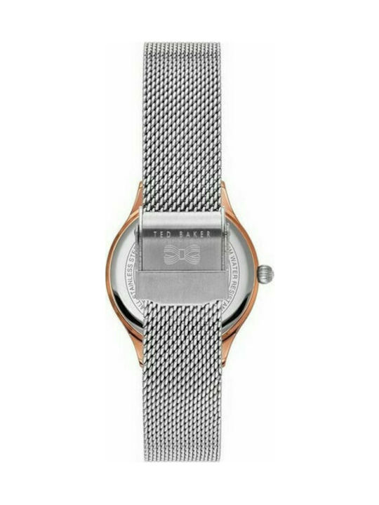 Ted Baker Watch with Silver Leather Strap TE50650003