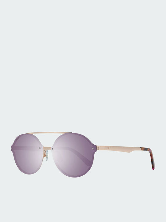 Web Women's Sunglasses with Gold Metal Frame and Purple Lens