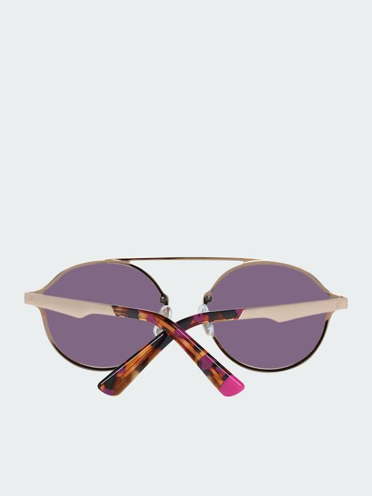 Web Women's Sunglasses with Gold Metal Frame and Purple Lens