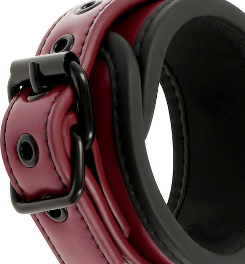 Fetish Submissive Dark Room Handcuffs Vegan Leather Handschellen in Rot Farbe