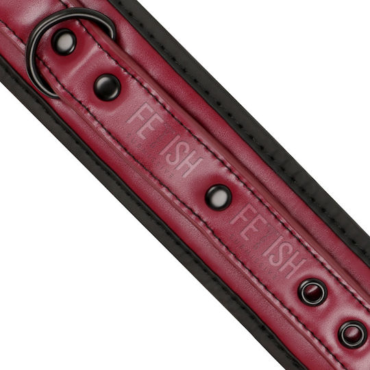 Fetish Submissive Dark Room Handcuffs Vegan Leather Handschellen in Rot Farbe