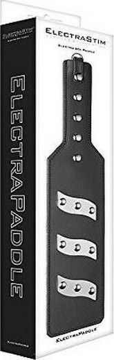 Electrastim ElectraPaddle Leather Electro Spanking Paddle für Elektrostimulation in Schwarz Farbe
