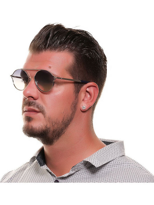 Web Men's Sunglasses with Silver Metal Frame and Silver Mirror Lens WE0243 16X