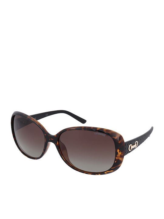 Polaroid Women's Sunglasses with Brown Tartaruga Plastic Frame and Brown Gradient Lens P8430 581/LA