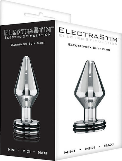 Electrastim Mini Electro Beginner's Classic Butt Plug Πρωκτική Σφήνα Small με Δόνηση Small Ασημί 6cm