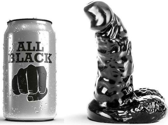 All Black Hose Ρεαλιστικό Dildo με Όρχεις Μαύρο 13cm