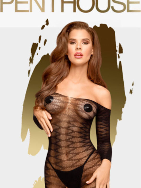 Penthouse Penthouse Dreamy Diva Bodystocking Ολόσωμο Καλσόν Διχτυωτό με Ανοιχτό Καβάλο Black