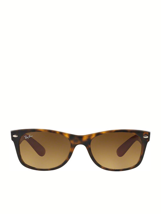 Ray Ban Wayfarer Унисекс Слънчеви очила с Златист Костенурка Рамка и Кафяв Градиент Леща RB2132 618185