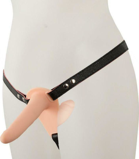 You2Toys Harness με Διπλό Dildo και Δόνηση σε Μαύρο Χρώμα