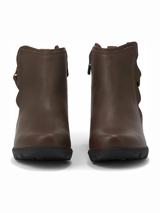 Leder Stiefeletten Damen Braun