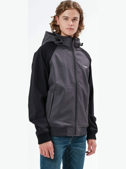 Χειμωνιάτικο Μπουφάν Softshell Αδιάβροχο και Αντιανεμικό Grey / Black