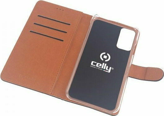 Celly Wally Brieftasche Synthetisches Leder Schwarz (Galaxy A72)