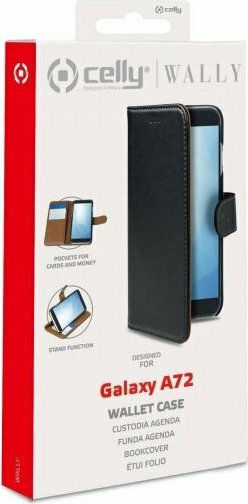 Celly Wally Brieftasche Synthetisches Leder Schwarz (Galaxy A72)