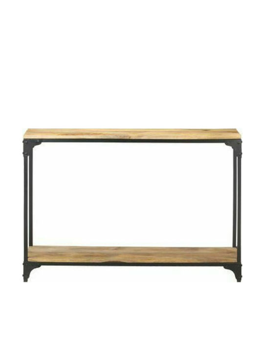 Console Table of Solid Wood & Metal Φυσικό L110xW30xH75cm