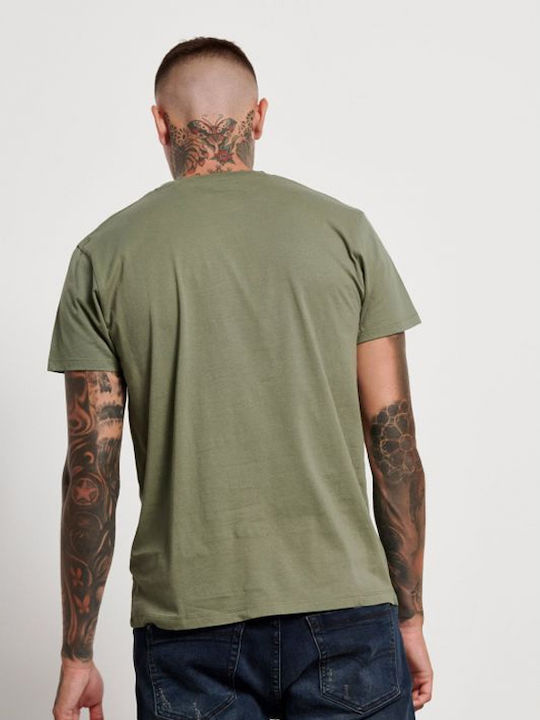 Funky Buddha Herren T-Shirt Kurzarm Olive