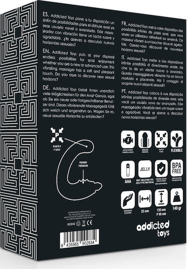 Addicted Toys Anal Massager Πρωκτική Σφήνα με Δόνηση Μαύρη