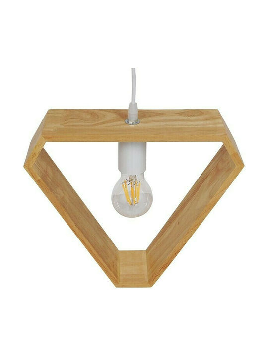 GloboStar Elise Triangle Pendant Light Beige with Socket E27 29x8x28cm