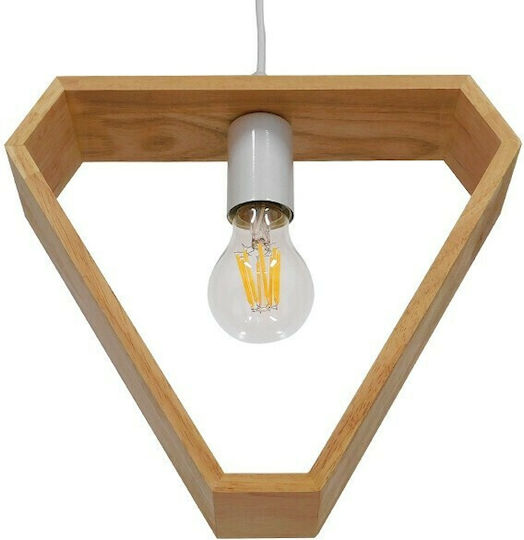 GloboStar Elise Triangle Κρεμαστό Φωτιστικό Μπεζ με Ντουί E27 29x8x28εκ.