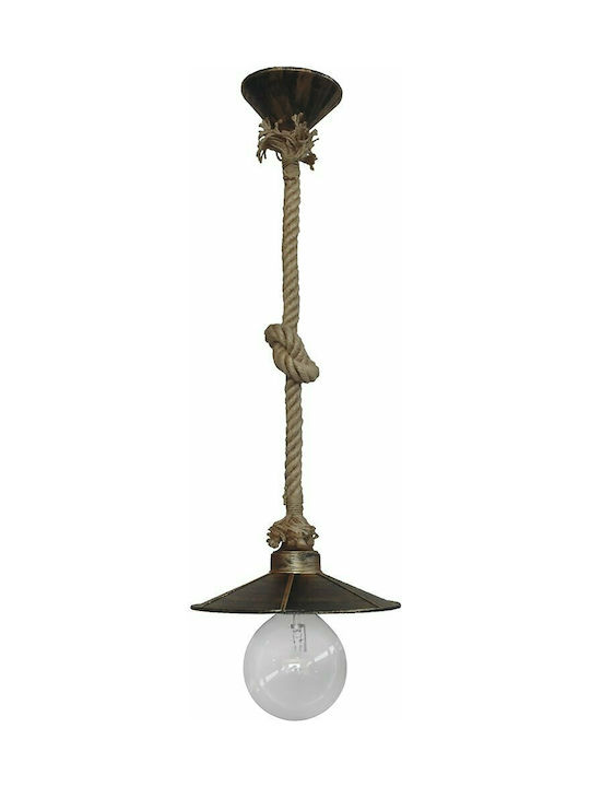 Heronia LP-150K K Rope 1/L Pendant Lamp with Rope E27 Bronze