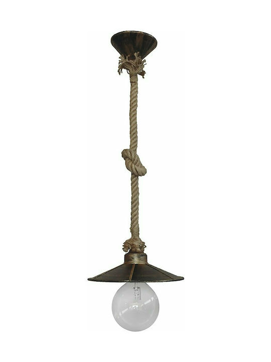 Heronia LP-150K K Rope 1/L Pendant Light Single-Light with Rope for Socket E27 Bronze