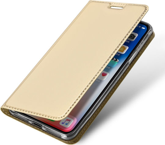 Dux Ducis Skin Pro Book Piele artificială Auriu (iPhone XR)