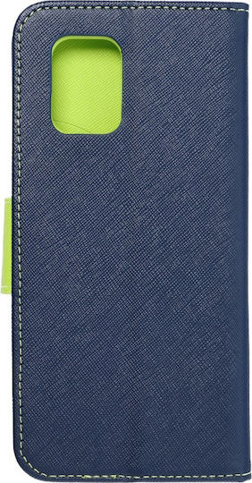 Fancy Book Δερματίνης Σκούρο Μπλε/Λαχανί (Xiaomi Mi 10 Lite)