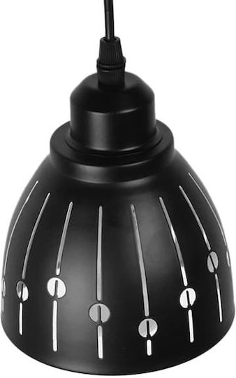 GloboStar Hunton Pendant Light Black Bell with Socket E27 12.5x12.5cm